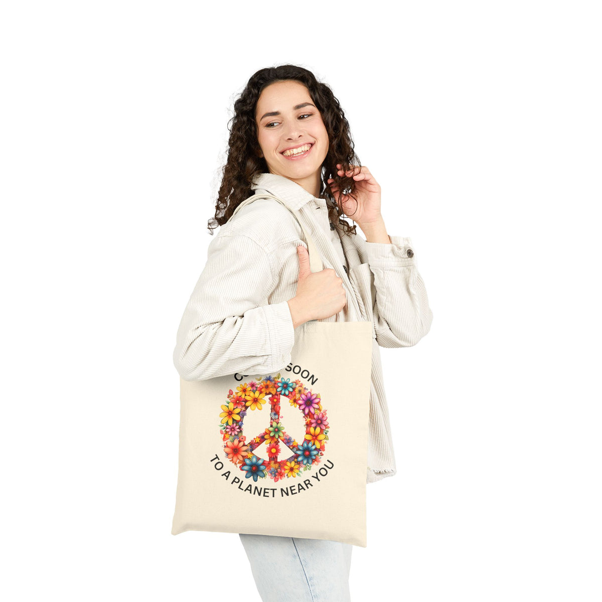 Pease Coming Soon To A Planet Near You Cotton Canvas Tote Bag