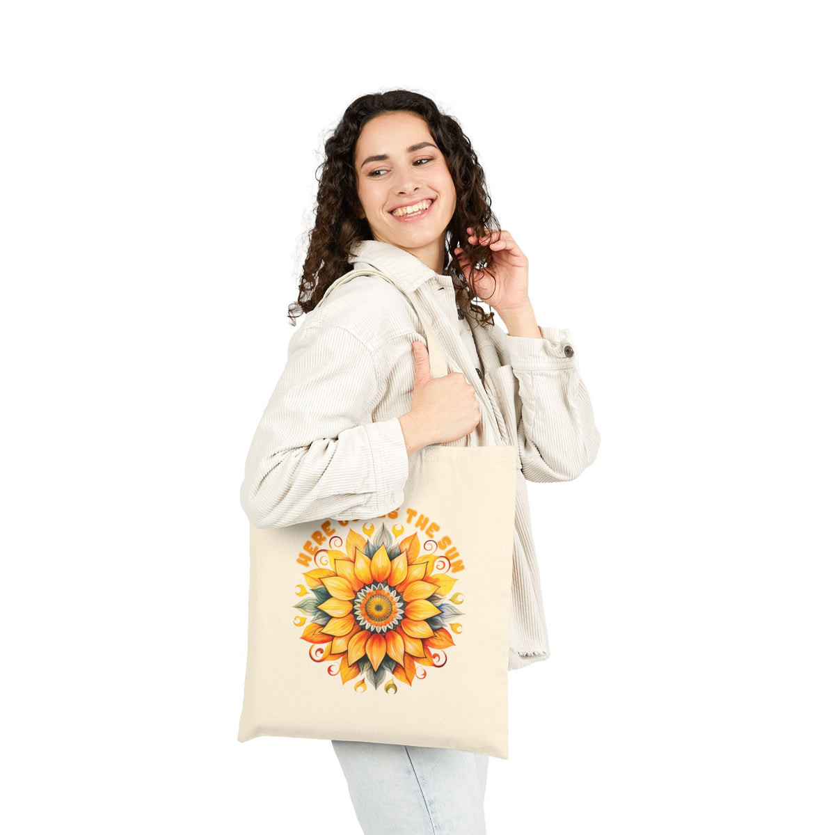 Here Comes the Sun Cotton Canvas Tote Bag
