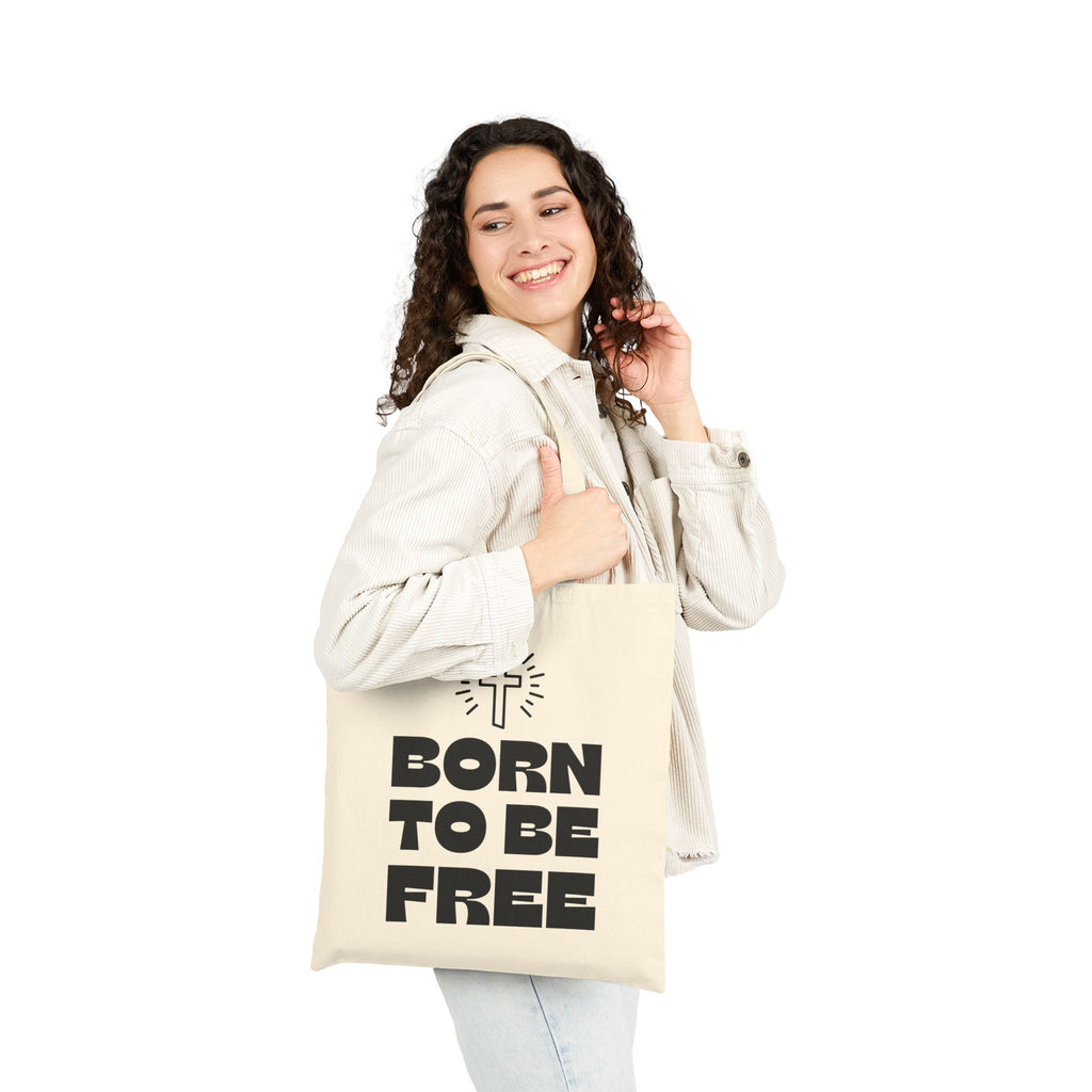 Born To Be Free Cotton Canvas Tote Bag