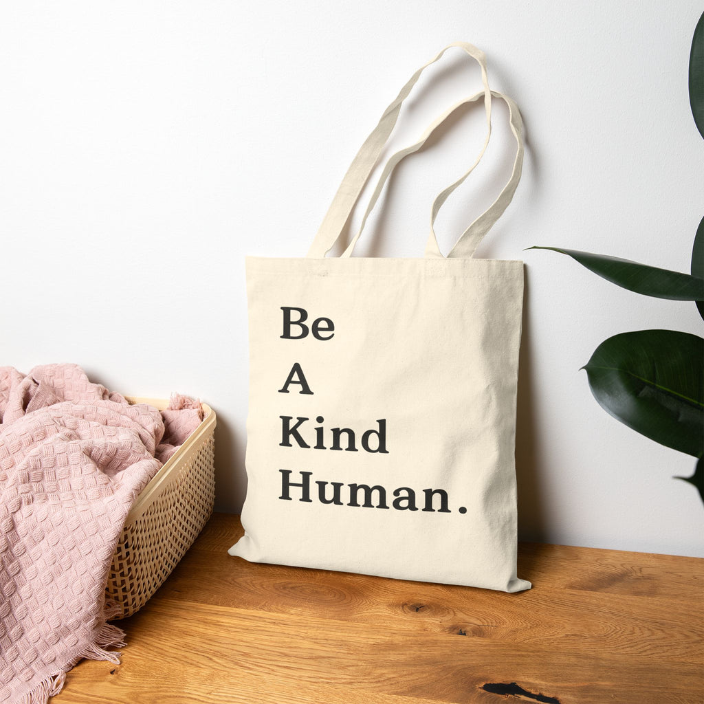 Be A Kind Human Cotton Canvas Tote Bag