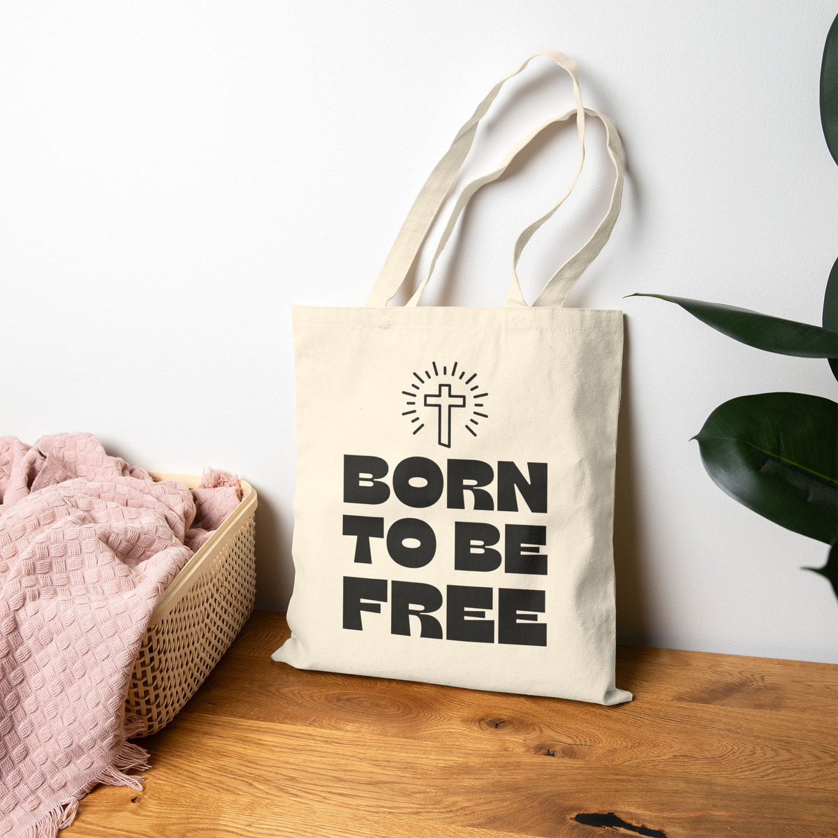 Born To Be Free Cotton Canvas Tote Bag