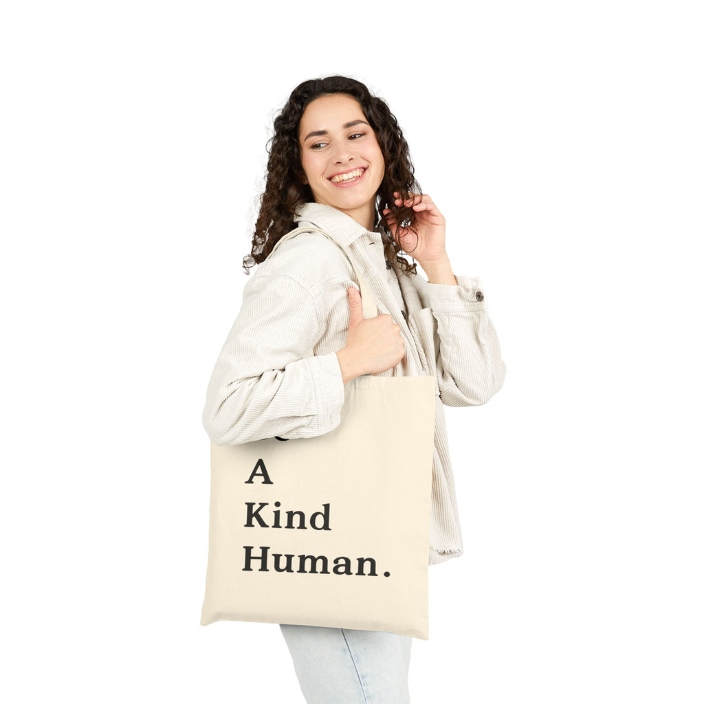 Be A Kind Human Cotton Canvas Tote Bag